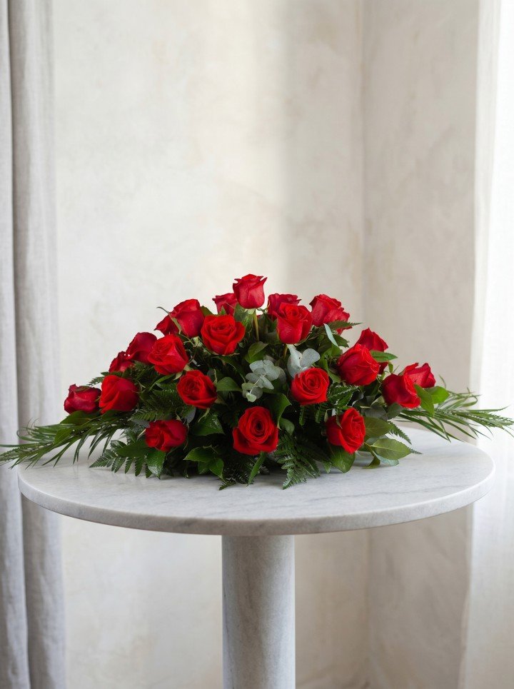 Red Casket Spray Red Casket Spray